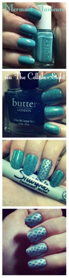 Manicure Monday: Little Mermaid Manicure via The Collabor-Eight